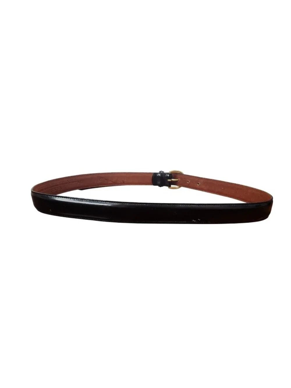 Vintage Coach 3921 Black Polished Cowhide Leather Belt Solid Brass Size 40
